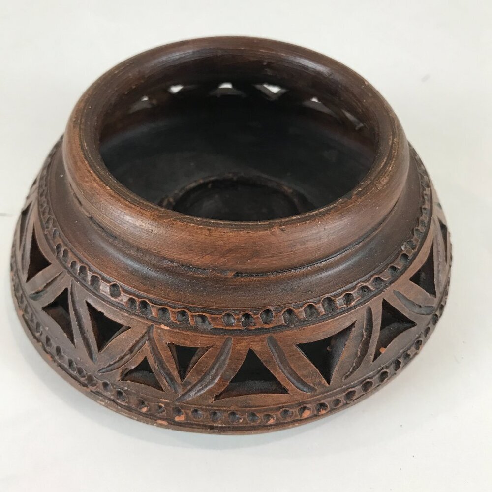 Unique Ceramic, wood look Votive holder